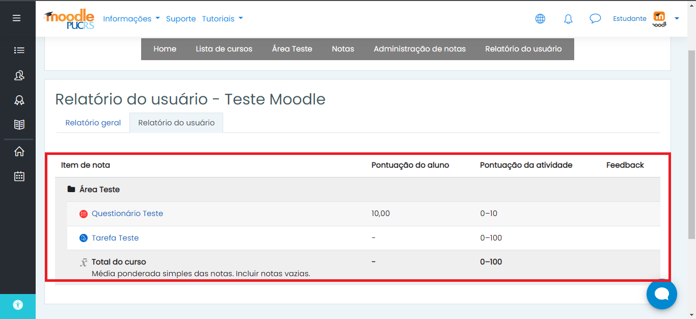 Manual Do Aluno Moodle Como Consultar As Notas